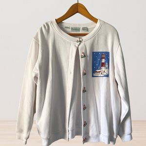Vintage Cardigan Christmas Grandma 80's
